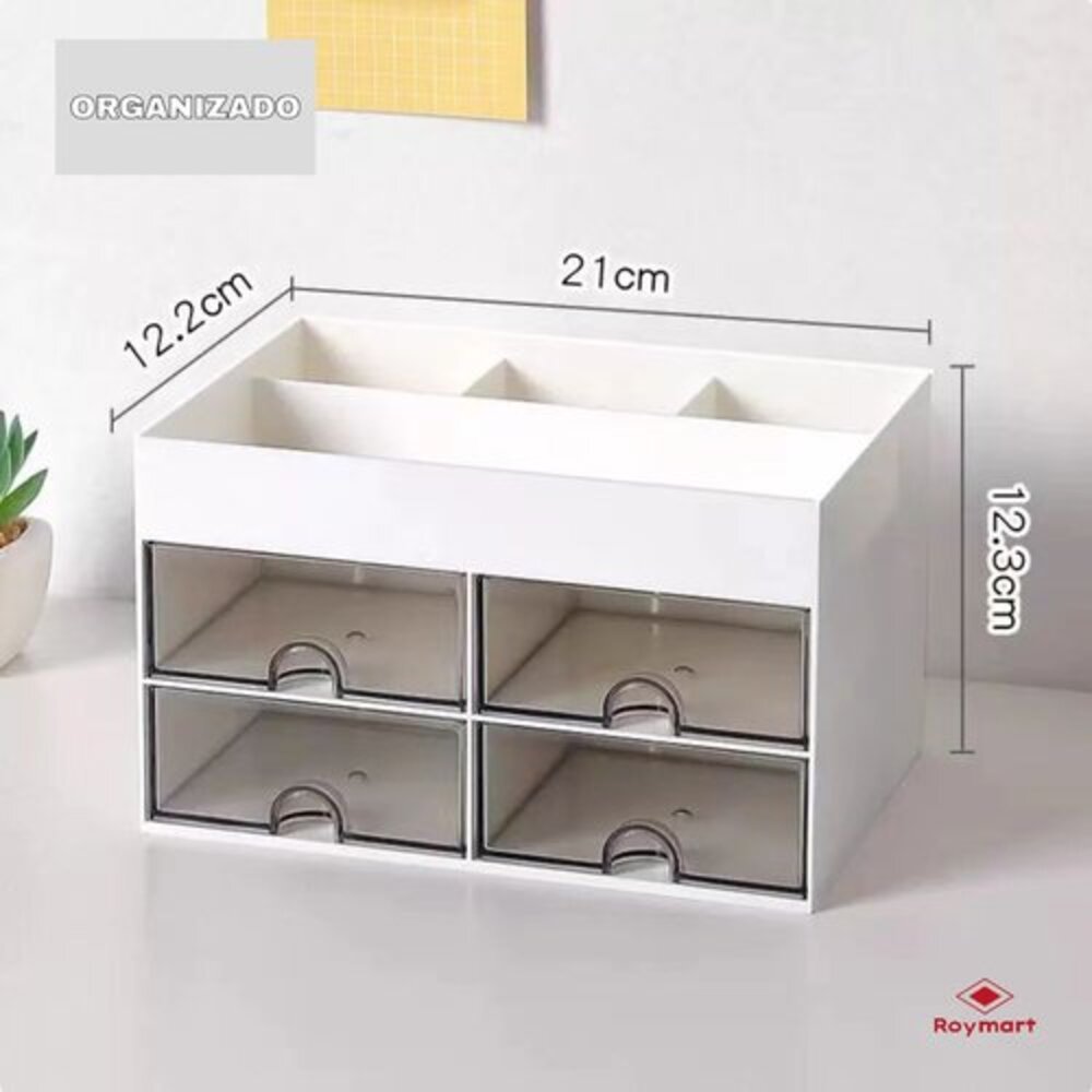 Organizador sobremesa horizontal 4 cajones 12,2x21x12,3cm.Ro