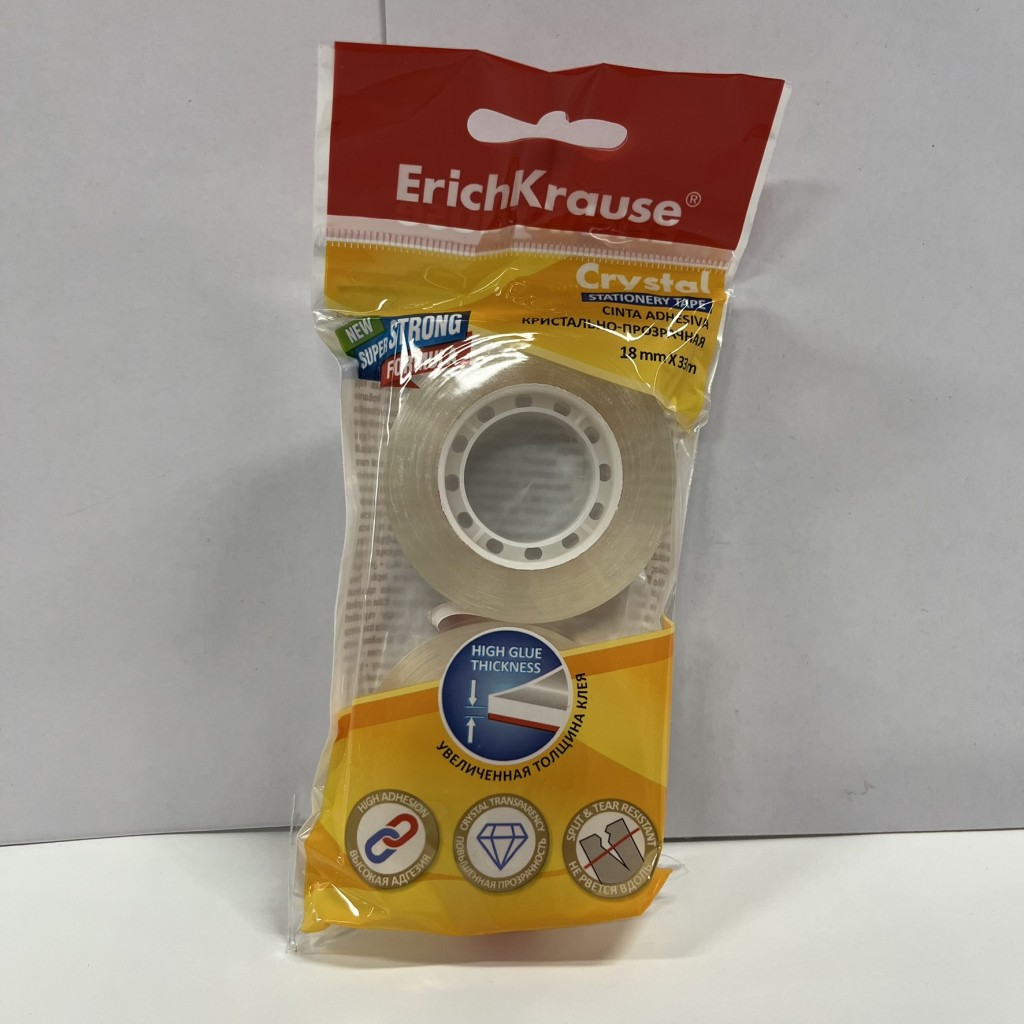 Blister 2 cintas adhesiva crystal 33x19mm Erichkrause 404148
