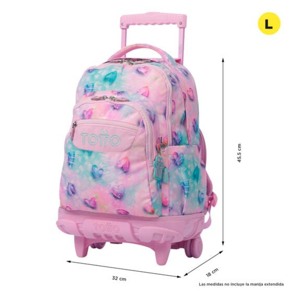 Mochila escolar rayol corazones glitter Totto 7704758345606