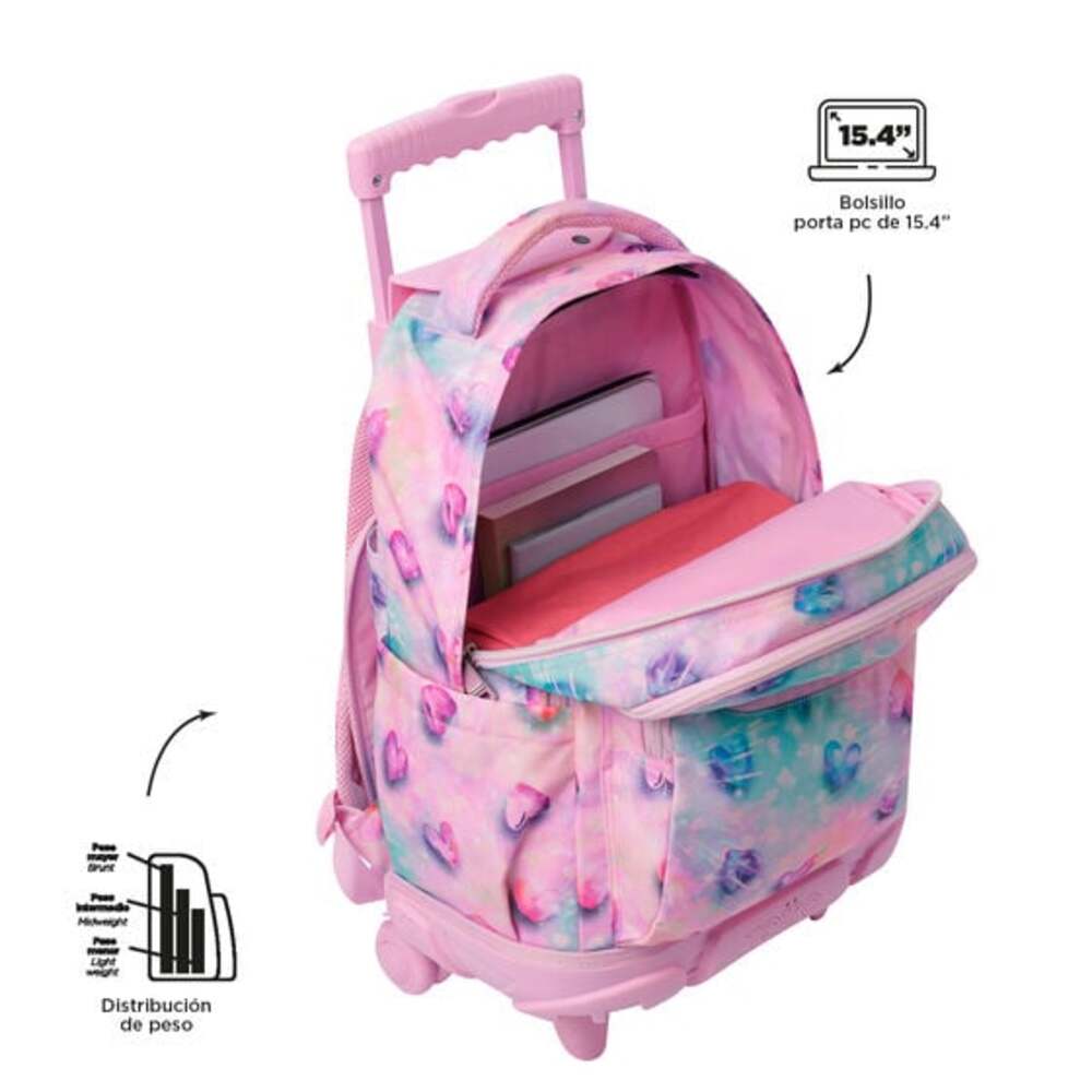 Mochila escolar rayol corazones glitter Totto 7704758345606