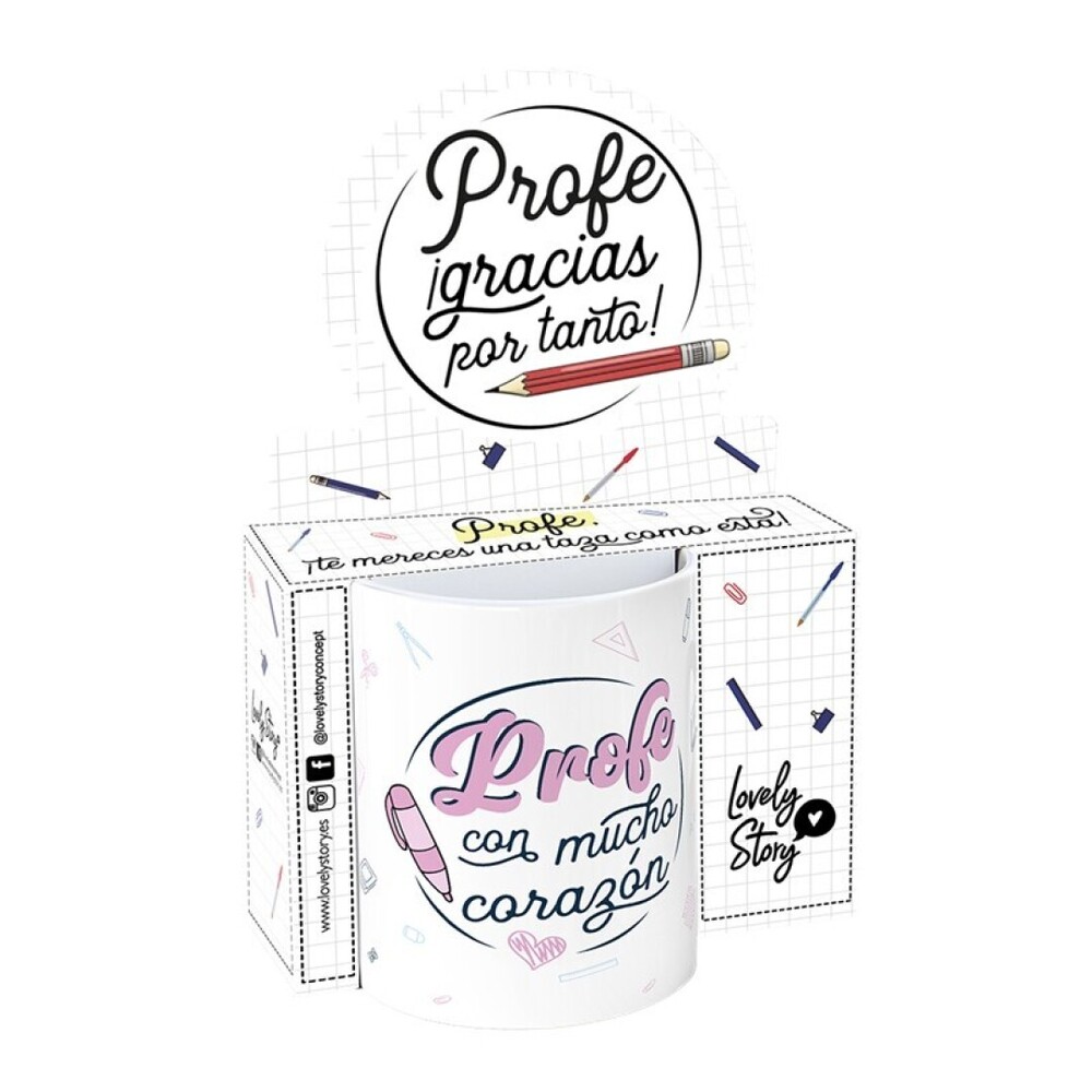 Taza Profe con mucho corazón 330ml Lovely Story 843545815695