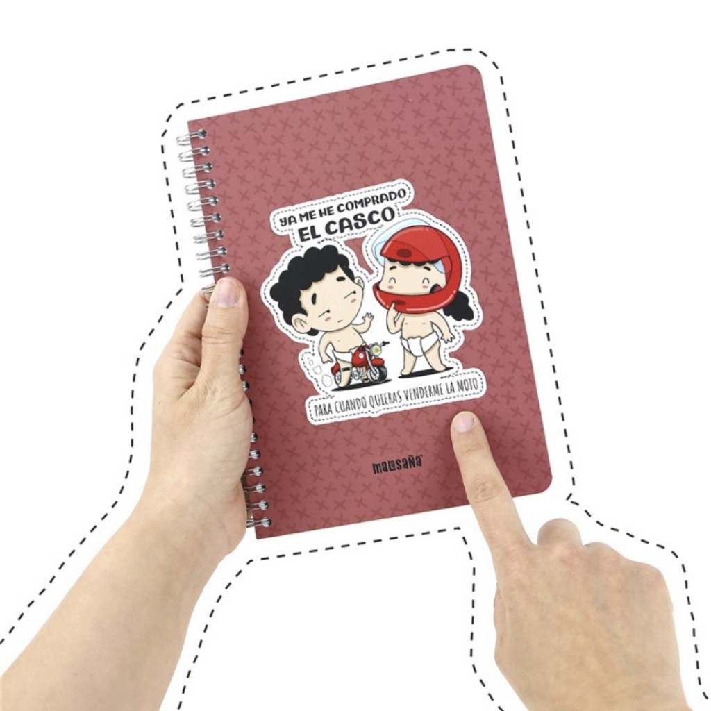 Cuaderno A5- ya me he comprado el casco... - color rojo