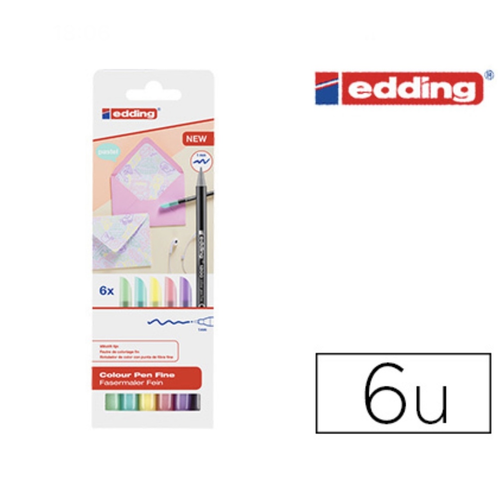 Rotulador 1200 Color pastel Pack 6u EDDING