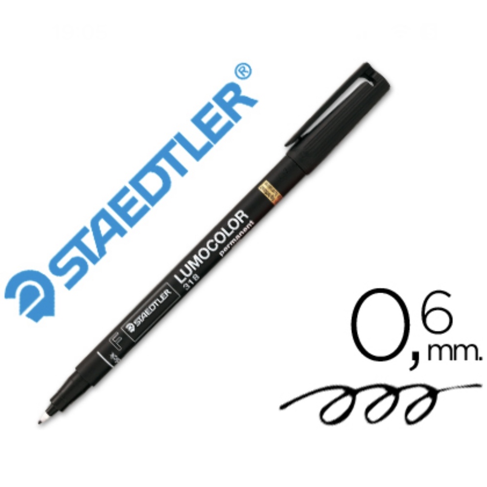 Permanente STAEDTLER Lumocolor modelo 318 Punta fina F Negro