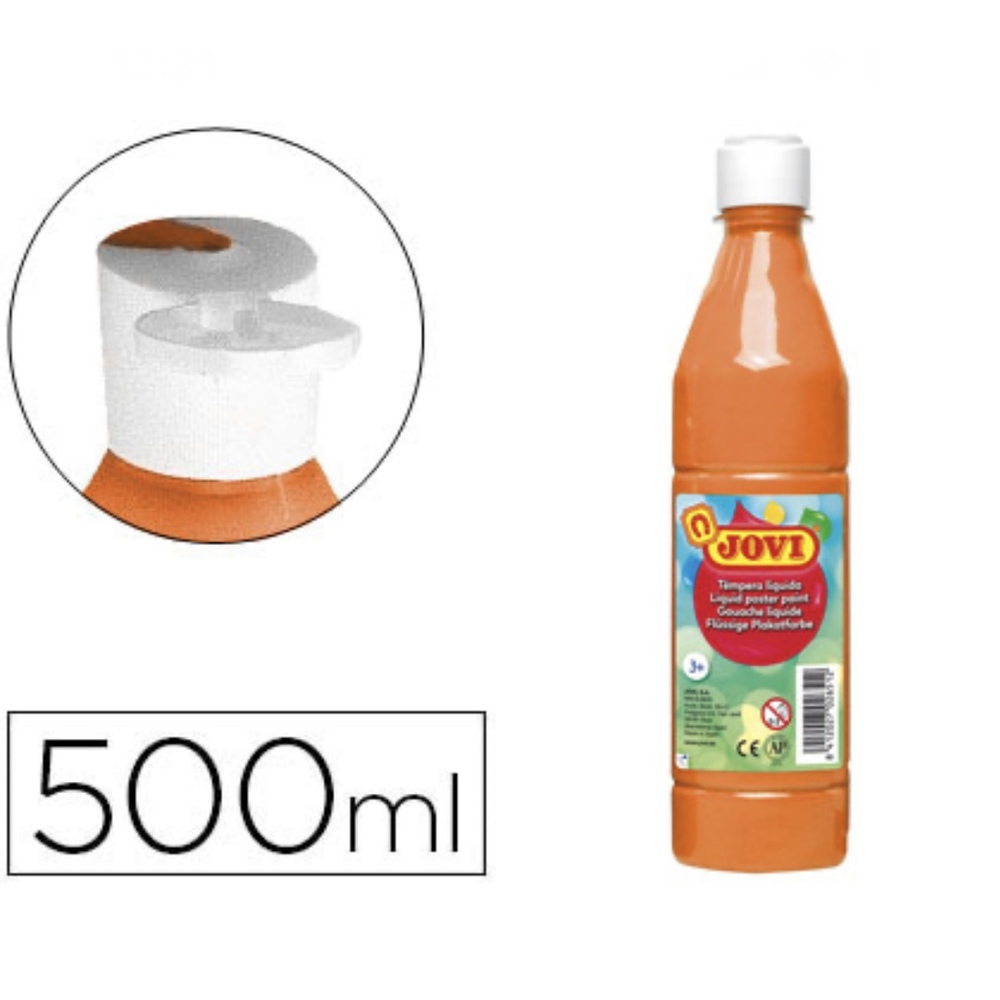 Témpera líquida Botella unicolor 500 c.c JOVI Naranja