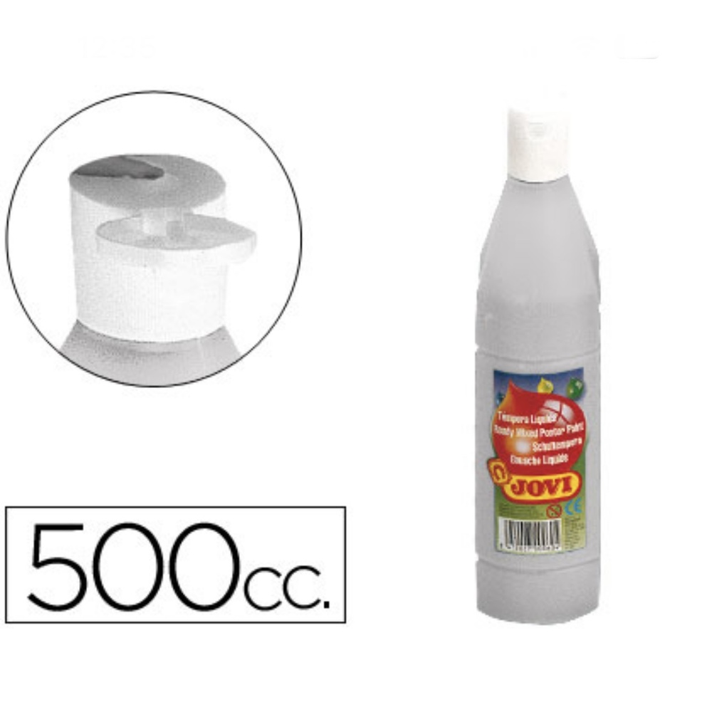 Témpera líquida Botella unicolor 500 c.c JOVI Plata
