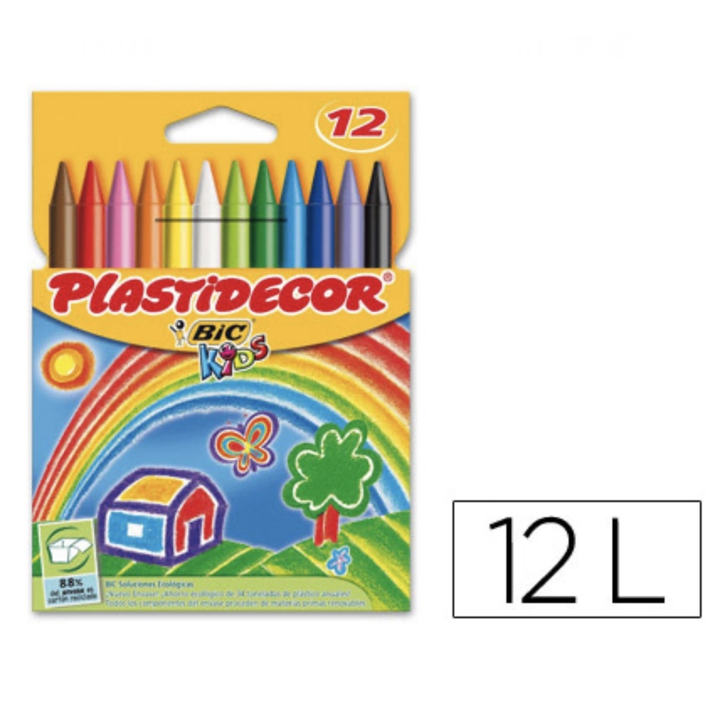 Pinturas plásticas escolares Caja surtida 12 colores PLASTID