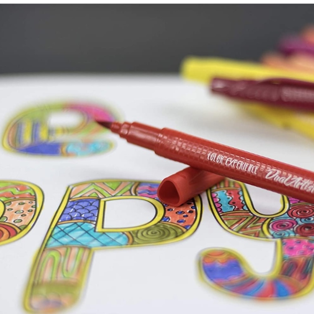 Rotulador doble punta con punta pincel 24 colores ALPINO