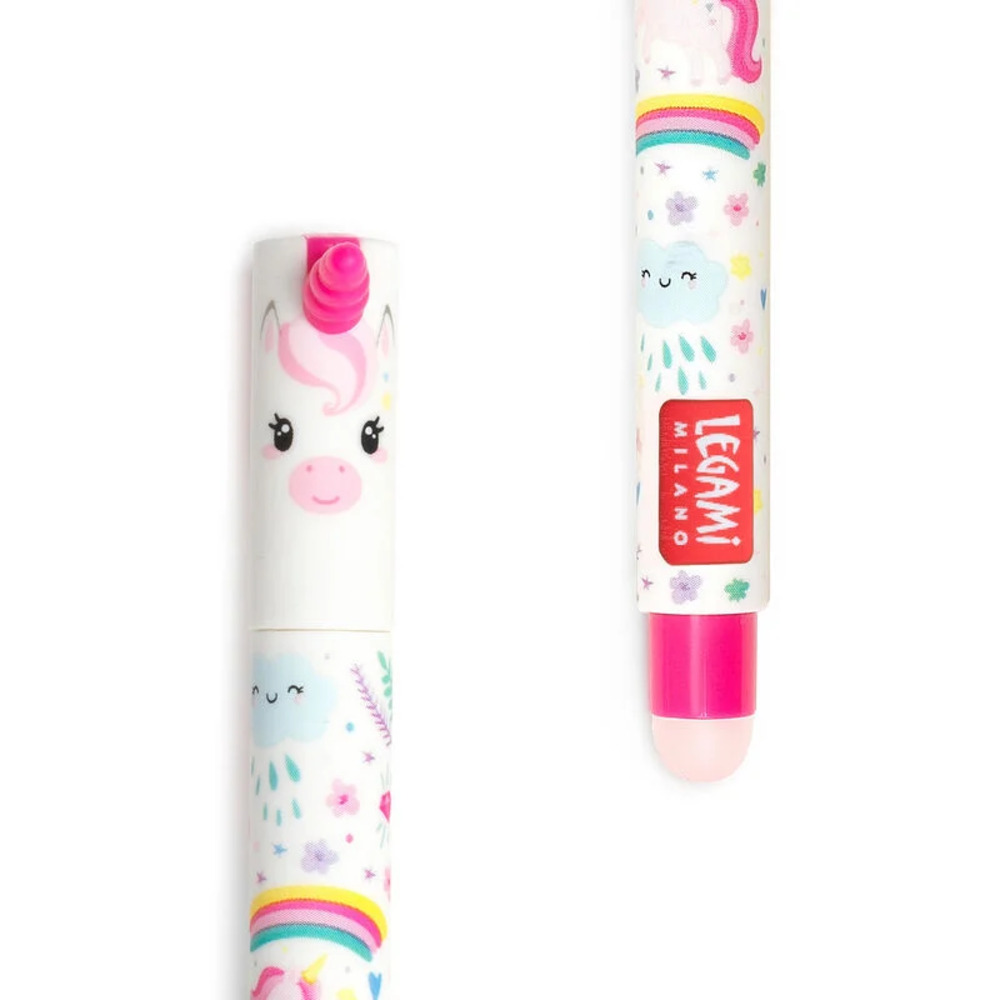 Boligrafo de gel borrable rosa unicornio Legami