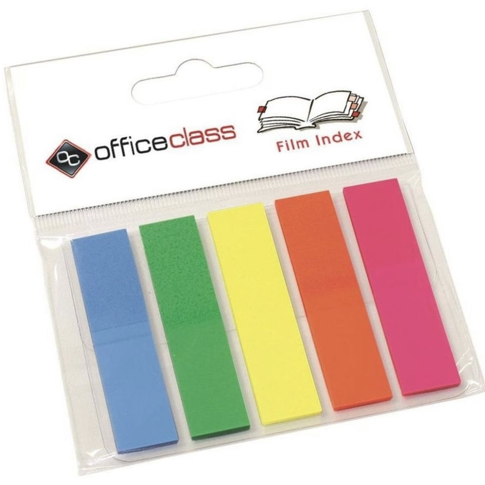 Banderitas Rectas 5 colores x 25 hojas