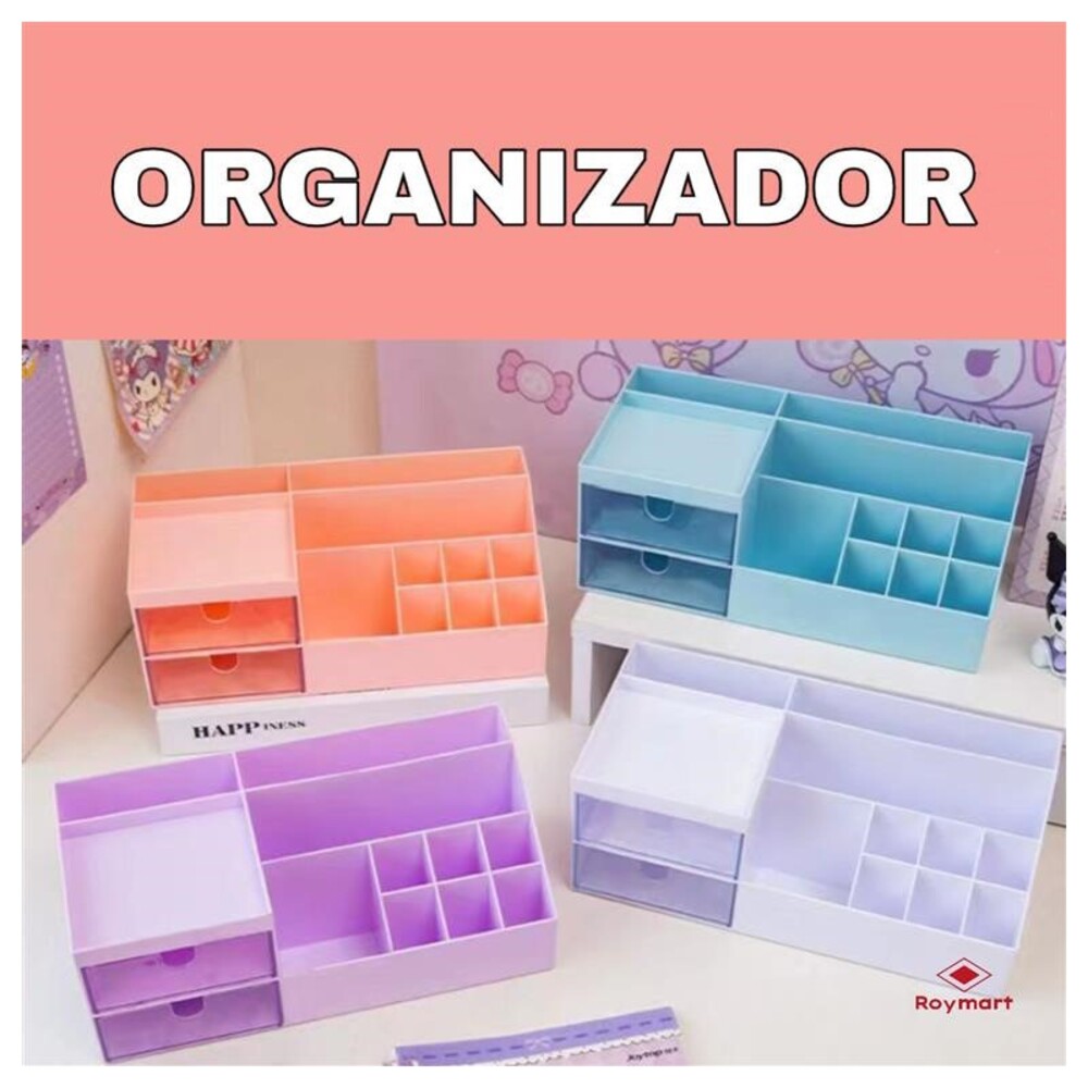 Organizador sobre mesa horizontal de 2 cajones 19X14X24 ROYM