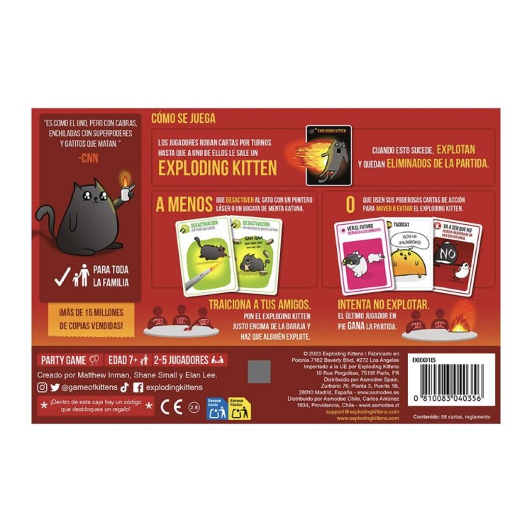 810083040356 (3) Juego de mesa Exploding Kittens ( 3