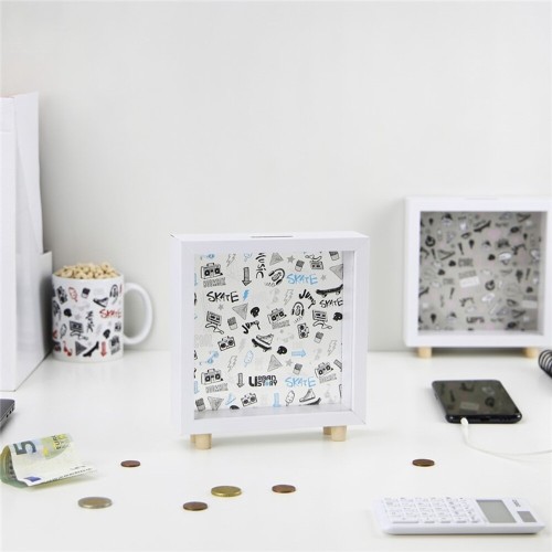Hucha madera color blanco urban story negro Lovely story