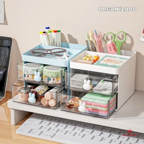 Organizador sobremesa horizontal 4 cajones 12,2x21x12,3cm.Ro