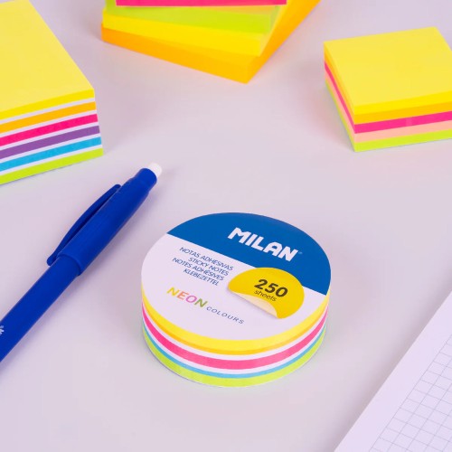 Pack 250 notas adhesivas circulares Milan 8411574110873