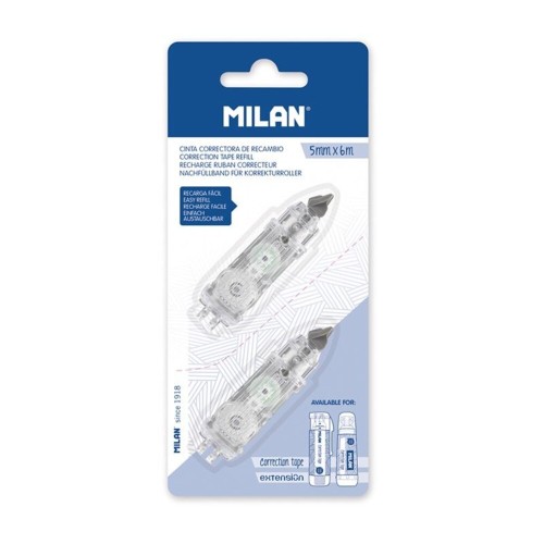 Blister 2 recambios cinta correctora rotativa Milan 84115740