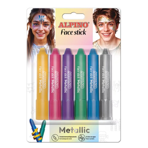Blister pintura cara 6 colores metallic Alpino 8413240617228