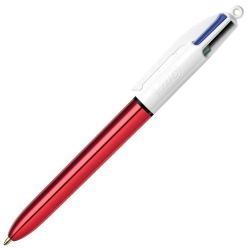 Boligrafo bic 4 colores shine rojo.Bic 3086123404137