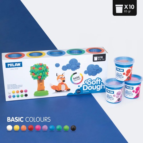Cajita sotf dough plastilina 10 frascos 85GR colores surtido