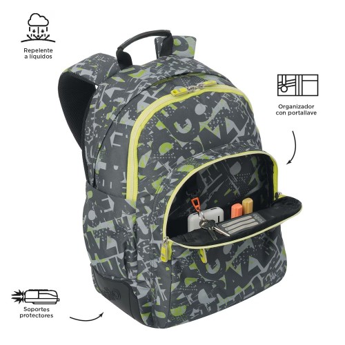 Mochila escolar rayol letras Totto 7704758373364