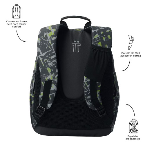 Mochila escolar rayol letras Totto 7704758373364