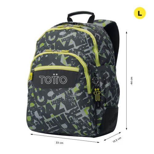 Mochila escolar rayol letras Totto 7704758373364