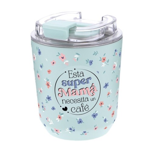 Vaso térmico 280ml mint esta súper mamá necesita un cafe Aur