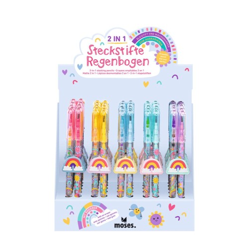 Lápices apilables arcoiris 2 en 1 Moses 4033477262929 1
