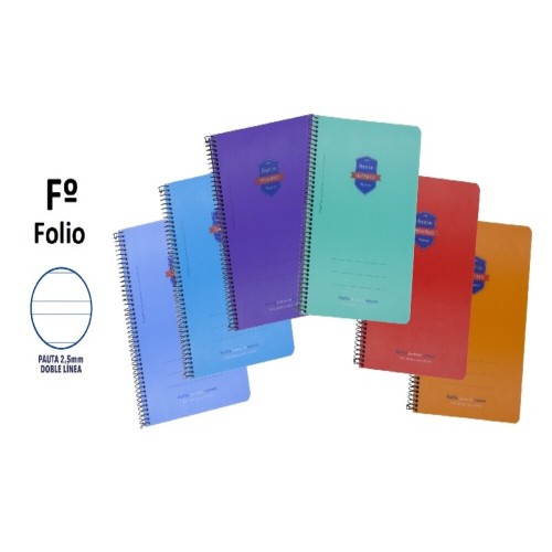 Cuaderno plástico folio 2 líneas 90g Praxton 8412855161553