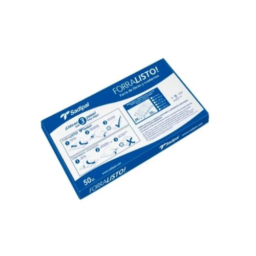 Funda forra libros transparente pp 80mic 29cmx 52cm 50 unida
