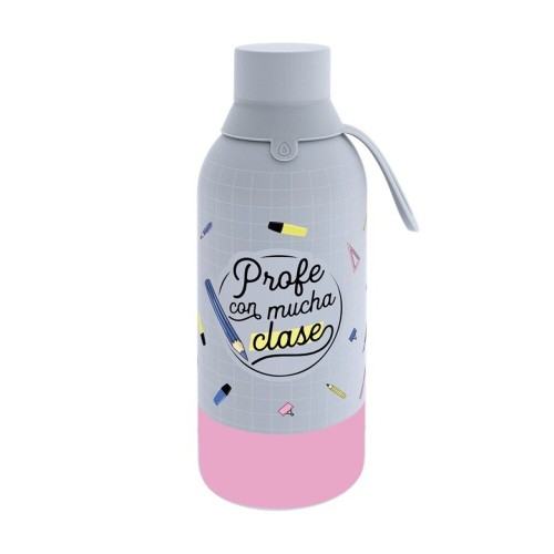 Botella termica aluminio Profe con mucha clase ice 500ml Aur