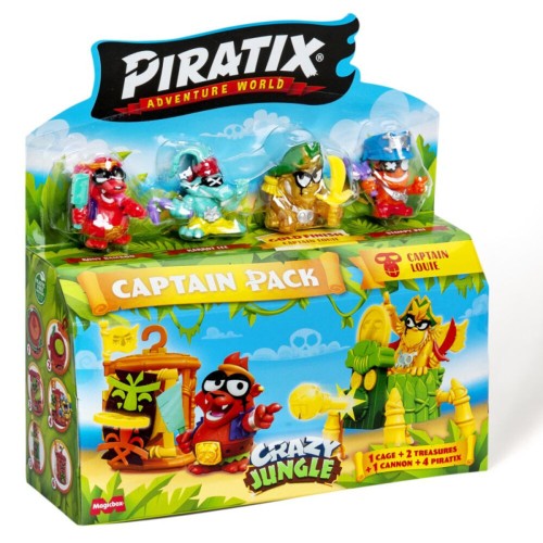 Figura Piratix Crazy Jungle  Capitan Pack . Incluye una jaul