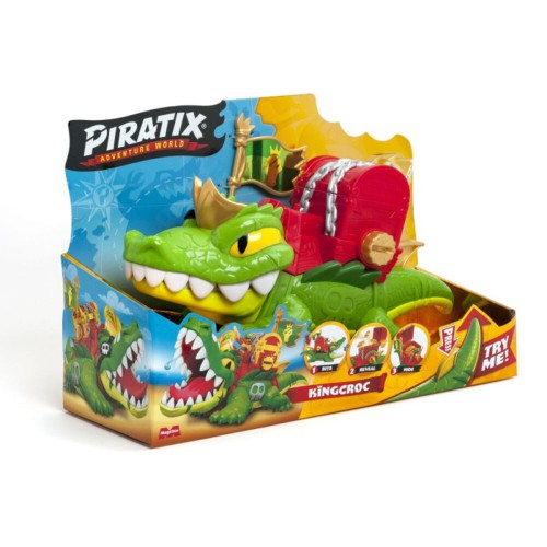 Figura Piratix Cocodrilo con capitan Piratix exclusivo. Magi