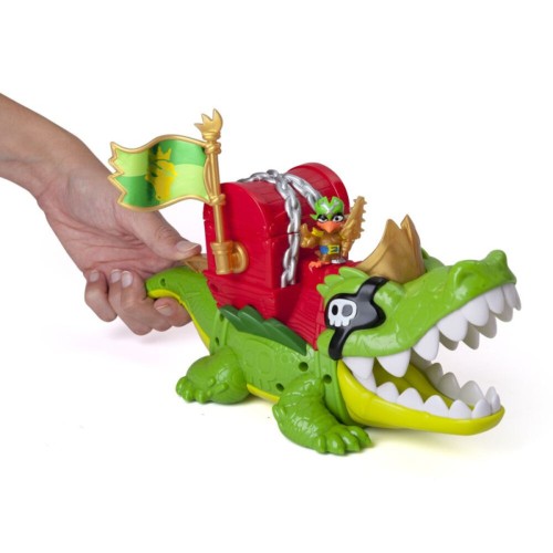 Figura Piratix Cocodrilo con capitan Piratix exclusivo. Magi