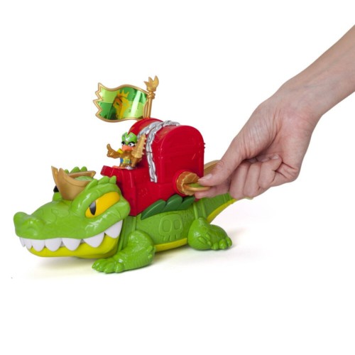 Figura Piratix Cocodrilo con capitan Piratix exclusivo. Magi