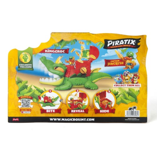 Figura Piratix Cocodrilo con capitan Piratix exclusivo. Magi