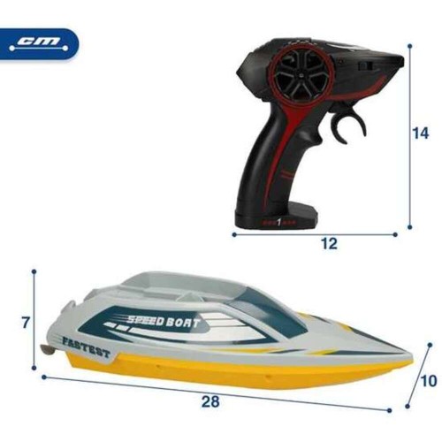 Lancha Rapida radio control 28 Cm. 2.4 Ghz y cargador Usb Co