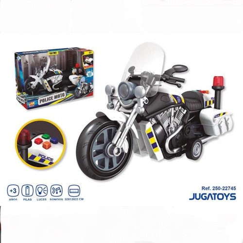 Moto friccion Policia con luces y sonidos 32x13x22 cm JugaTo