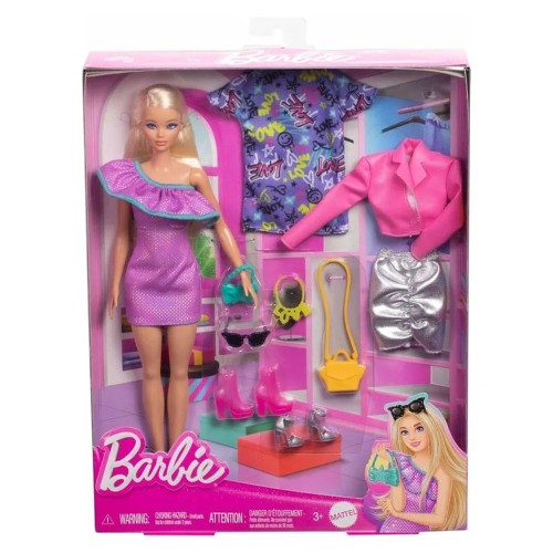 Muñeca Barbie Fashionista con 3 modas noche. Mattel 19473525