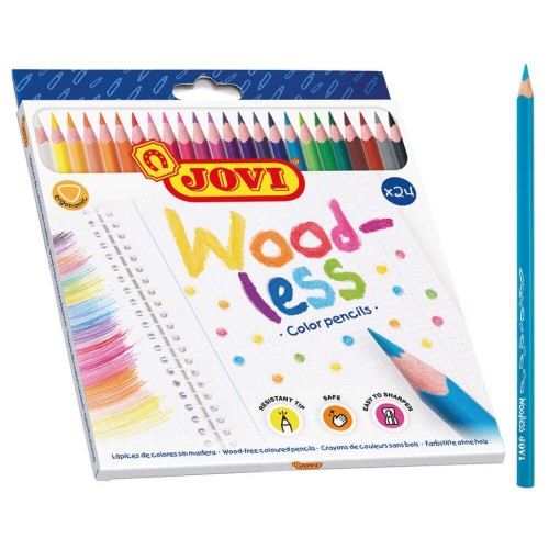 Pinturas madera triangulares woodless estuche 24 colores Jov