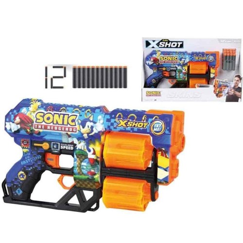 Pistola X-Shot Sonic Skins, incluye 12 dardos, 32'5x18'5x5cm
