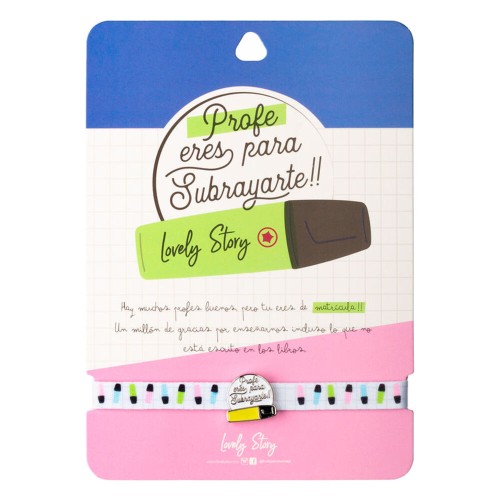 Pulsera con charm  Profe eres para subrayarte Lovey Story 84