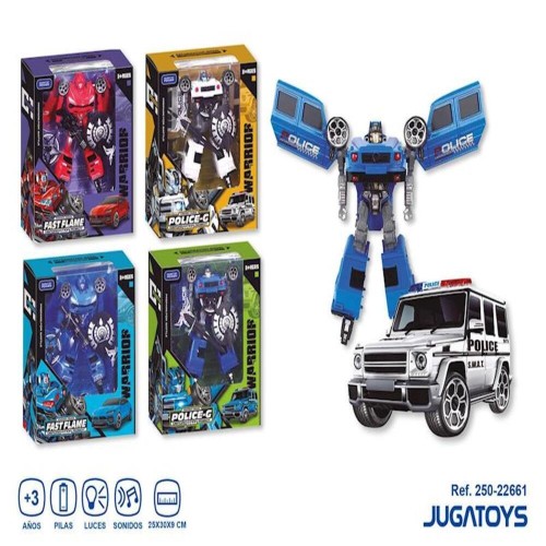 Robot Transformable en coche 25x30x9cm JugaToys 843658522661
