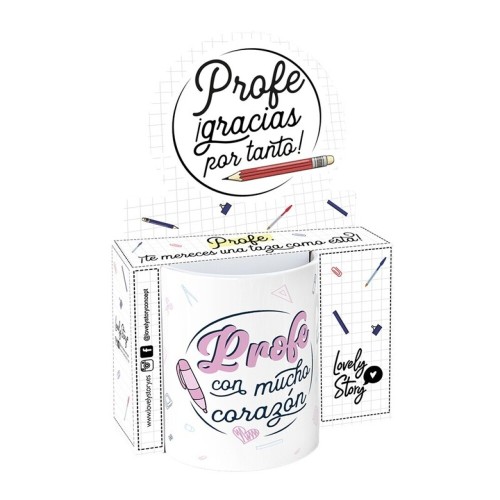 Taza Profe con mucho corazón 330ml Lovely Story 843545815695