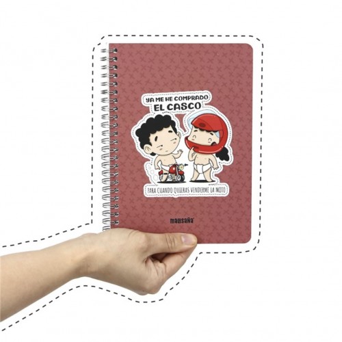 Cuaderno A5- ya me he comprado el casco... - color rojo