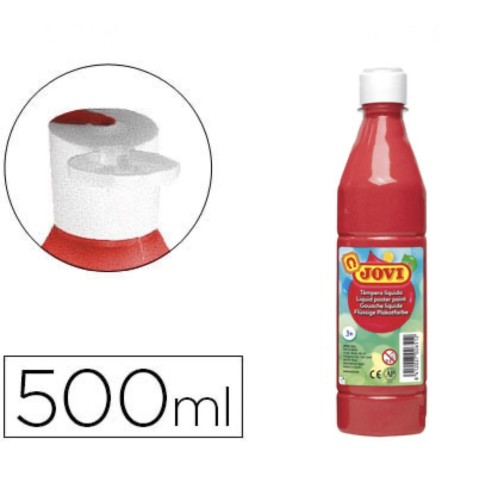 Témpera líquida Botella unicolor 500 c.c JOVI Bermellón
