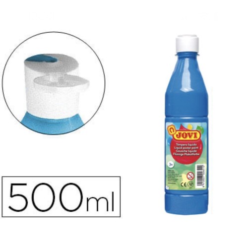 Témpera líquida Botella unicolor 500 c.c JOVI Azul cian