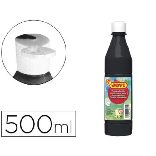 Témpera líquida Botella unicolor 500 c.c JOVI Negro