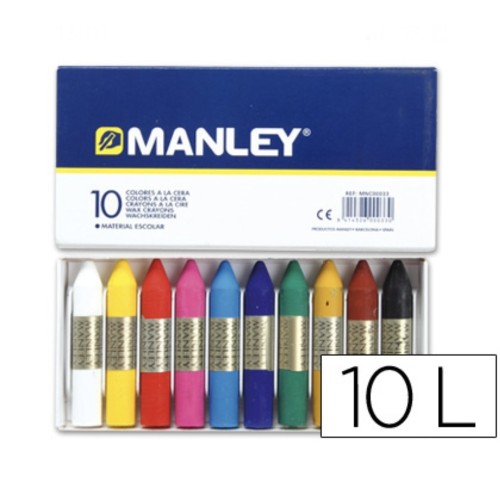 Pinturas de cera Caja surtida de 10 colores MANLEY