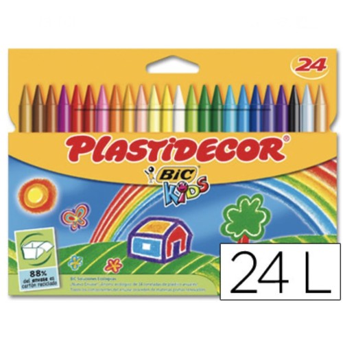 Pinturas plásticas escolares Caja surtida 24 colores PLASTID
